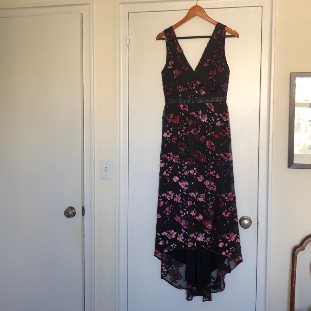 Alice + Olivia velvet and chiffon gown
